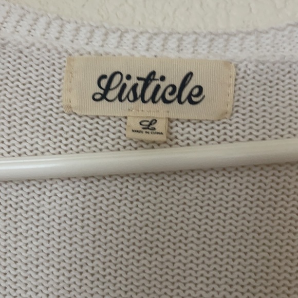 White& Gray Ombré open Front Cardigan with pockets and side slits Size L - Picture 4 of 4